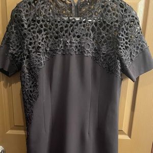T Tahari Black Lace Overlay Dress